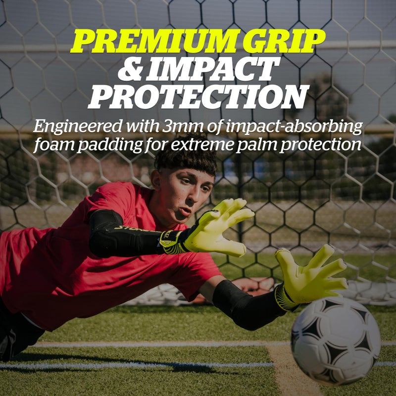 Storelli Silencer Sly Goalkeeper Gloves, Soccer Accessories, Sports Equipment, High-Impact Hand Protection with Removable Finger Spines, Unisex, Youth, Glove Bag Included, Black, Yellow, Size 9 - Image 5
